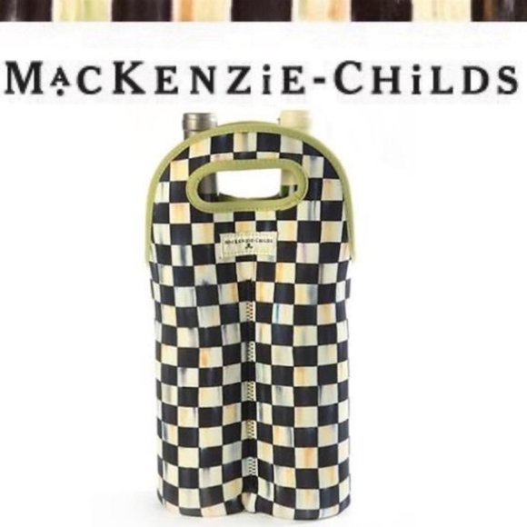 Mackenzie-Childs Courtly Check Double Wine Tote Brand with Tag New 100%Authentic - Picture 1 of 3